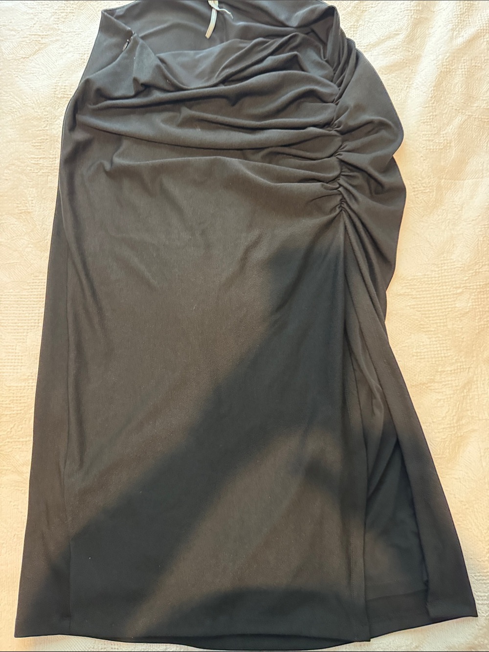 Anthropologie Black Ruched Side Pencil Skirt